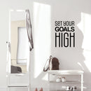 Vinyl Wall Art Decal - Set Your Goals High - Modern Motivational Quote Sticker For Bedroom Yoga Classroom Hustle Exercise Workout Room Work Office Fitness Home Gym Decor 2