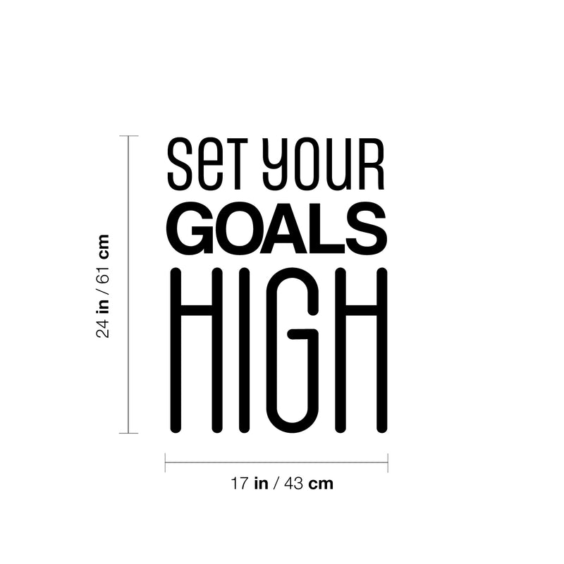 Vinyl Wall Art Decal - Set Your Goals High - 24" x 17" - Modern Motivational Quote Sticker For Bedroom Yoga Classroom Hustle Exercise Workout Room Work Office Fitness Home Gym Decor 4