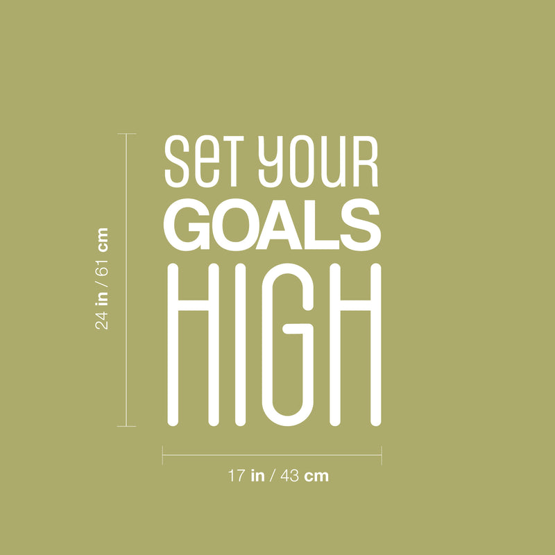 Vinyl Wall Art Decal - Set Your Goals High - 24" x 17" - Modern Motivational Quote Sticker For Bedroom Yoga Classroom Hustle Exercise Workout Room Work Office Fitness Home Gym Decor 4