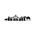 Vinyl Wall Art Decal - Christmas Manger - Trendy Inspiring Lovely Design Design Sticker For Home Bedroom Living Room Fireplace Playroom School Coffee Shop Holyday Decor 1