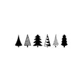 Vinyl Wall Art Decal - Pine Trees - Trendy Seasonal Shapes Cute Holiday Sticker For Home Dining Room Living Room Store Window Door Coffee Shop Decor 1