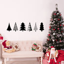Vinyl Wall Art Decal - Pine Trees - Trendy Seasonal Shapes Cute Holiday Sticker For Home Dining Room Living Room Store Window Door Coffee Shop Decor 3