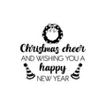 Vinyl Wall Art Decal - Christmas Cheer And Wishing You A Happy New Year - - Lovely Inspiring Quote Sticker For Bedroom Living Room Windows Coffee Shop Holyday Season Decor 1