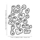 Set Of 16 Vinyl Wall Art Decal - Groovy Smiles Pattern - From Each - Modern Funny Minimalist Design Sticker For Kids Bedroom Living Room Playroom Daycare Classroom School Decor 4