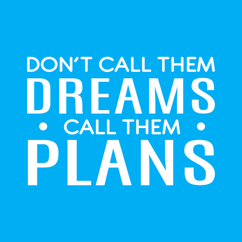 Vinyl Wall Art Decal - Don't Call Them Dreams Call Them Plans - 16.5" x 24" - Trendy Motivational Positive Quote Sticker For Home Bedroom Living Room School Office Coffee Shop Decor 2