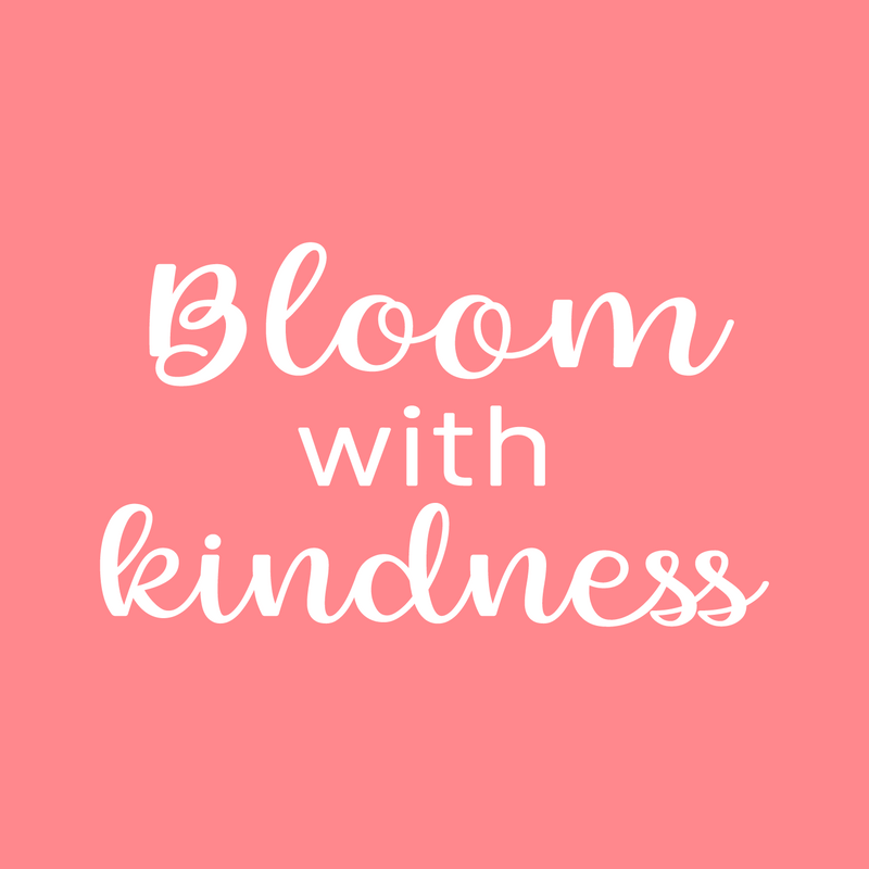 Vinyl Wall Art Decal - Bloom With Kindness - 16" x 28" - Trendy Lovely Inspirational Optimistic Quote Sticker For Home Bedroom Closet Living Room School Office Coffee Shop Decor 1