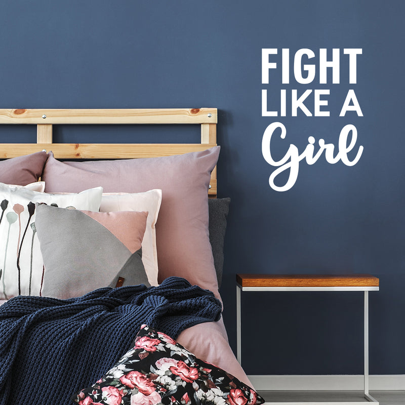 Vinyl Wall Art Decal - Fight Like A Girl - 7" x 25" - Trendy Inspirational Feminism Quote Sticker For Home School Office Living Room Bedroom Makeup Mirror Decor 3
