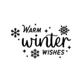 Vinyl Wall Art Decal - Warm Winter Wishes - Trendy Cute Holiday Season Quote Sticker For Living Room Dining Room Storefront Window Door Coffee Shop Decor 1