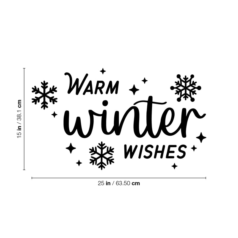 Vinyl Wall Art Decal - Warm Winter Wishes - Trendy Cute Holiday Season Quote Sticker For Living Room Dining Room Storefront Window Door Coffee Shop Decor 4