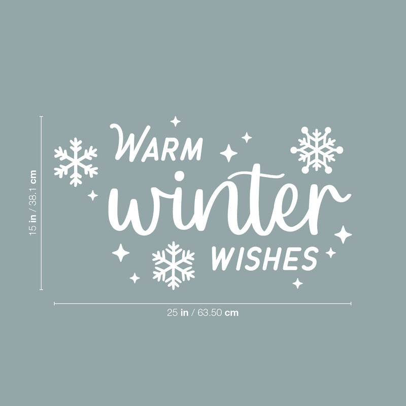 Vinyl Wall Art Decal - Warm Winter Wishes - 15" x 25" - Trendy Cute Holyday Season Quote Sticker For Living Room Dining Room Storefront Window Door Coffee Shop Decor 4