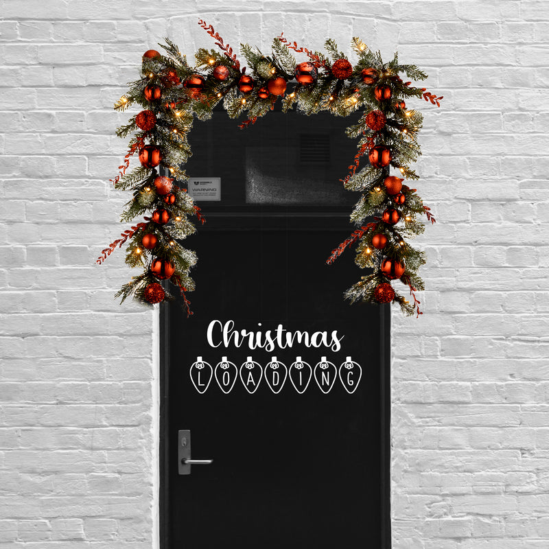 Vinyl Wall Art Decal - Christmas Loading - 11" x 25" - Trendy Cute Holyday Season Quote Sticker For Living Room Dining Room Storefront Window Door Coffee Shop Decor 3