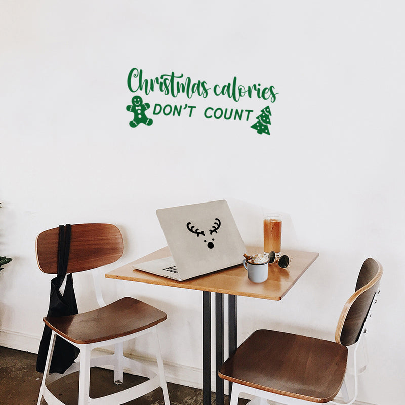 Vinyl Wall Art Decal - Christmas Calories Don't Count - 9.5" x 25" - Lovely Funny Christmas Quote Sticker For Home Bedroom Living Room Kitchen Restaurant Coffee Shop Storefront Decor 2