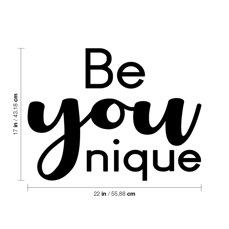 Vinyl Wall Art Decal - Be You Nique - Modern Cute Inspirational Positive Self Love Quote Sticker For Home School Office Teen Bedroom Kids Room Makeup Mirror Decor 4