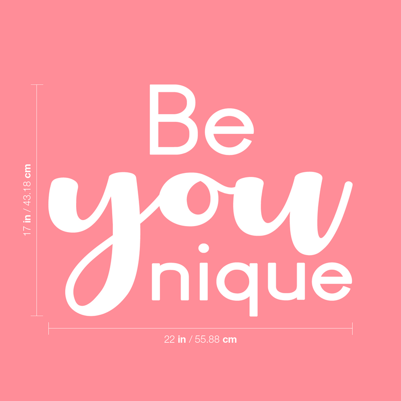 Vinyl Wall Art Decal - Be You Nique - 17" x 22" - Modern Cute Inspirational Positive Self Love Quote Sticker For Home School Office Teen Bedroom Kids Room Makeup Mirror Decor 4