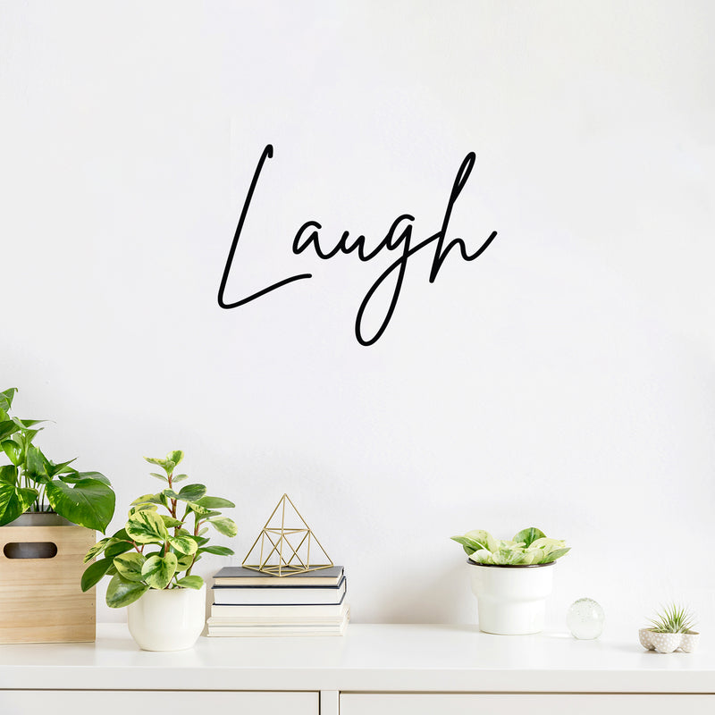 Vinyl Wall Art Decal - Laugh - 13" x 18" - Modern Inspirational Positive Word Quote Sticker For Kids Room Living Room Home School Classroom Bedroom Mirror Decor 2