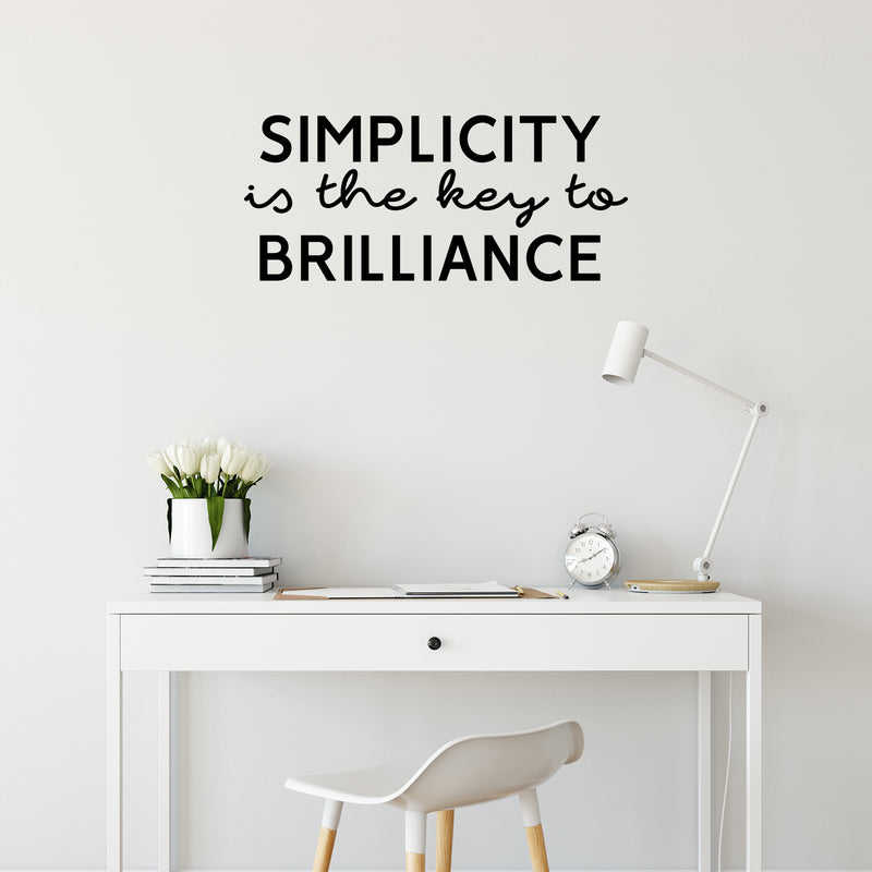 Vinyl Wall Art Decal - Simplicity Is The Key - 12" x 28" - Trendy Inspirational Positive Vibes Quote Sticker For Home Bedroom Closet Living Room School Office Coffee Shop Decor 2