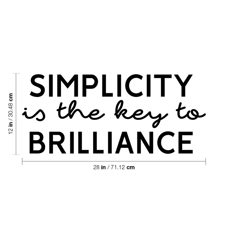 Vinyl Wall Art Decal - Simplicity Is The Key To Brilliance - Trendy Inspirational Positive Vibes Quote Sticker For Bedroom Living Room School Office Coffee Shop Decor 4