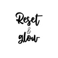 Vinyl Wall Art Decal - Reset & Glow - - Trendy Inspirational Positive Quote Sticker For Home Office Living Room Bedroom Closet Bathroom Makeup Mirror Decor 1