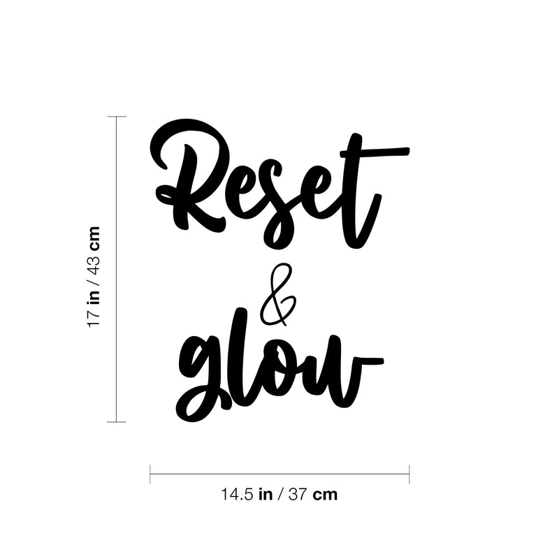 Vinyl Wall Art Decal - Reset & Glow - 17" x 14.5" - Trendy Inspirational Positive Quote Sticker For Home Office Living Room Bedroom Closet Bathroom Makeup Mirror Decor 4