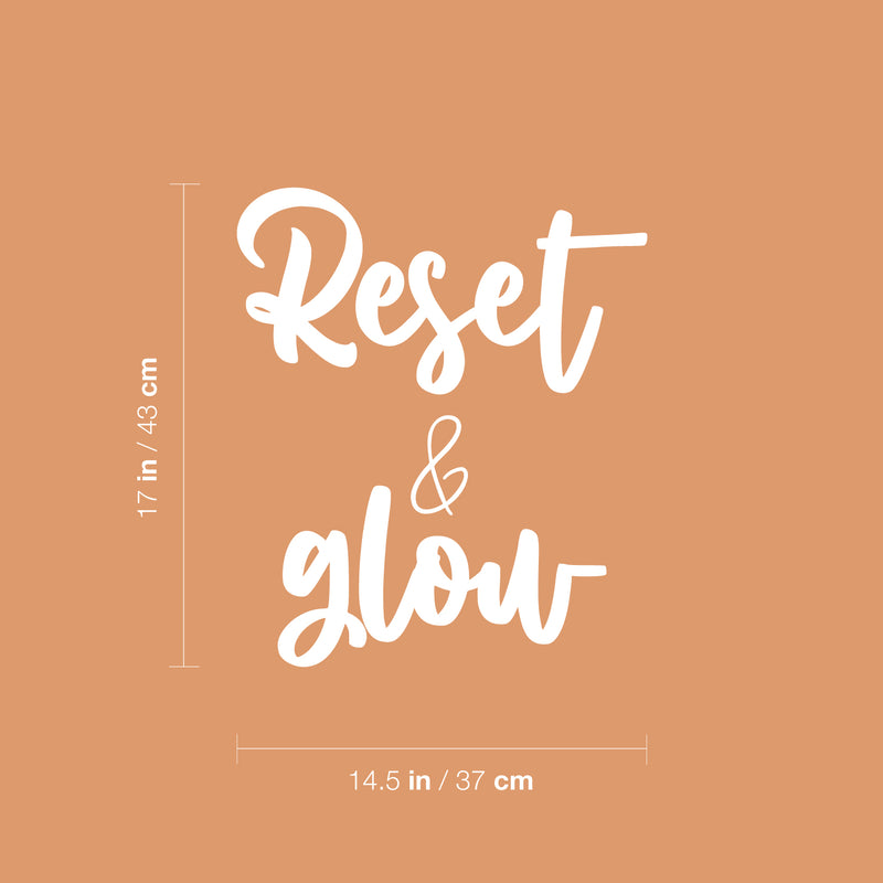 Vinyl Wall Art Decal - Reset & Glow - 17" x 14.5" - Trendy Inspirational Positive Quote Sticker For Home Office Living Room Bedroom Closet Bathroom Makeup Mirror Decor 4