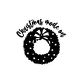 Vinyl Wall Art Decal - Christmas Mode On - Holiday Season Wreath Trendy Seasonal Quote Sticker For Home School Living Room Bedroom Work Office Door Store Window Decor 1