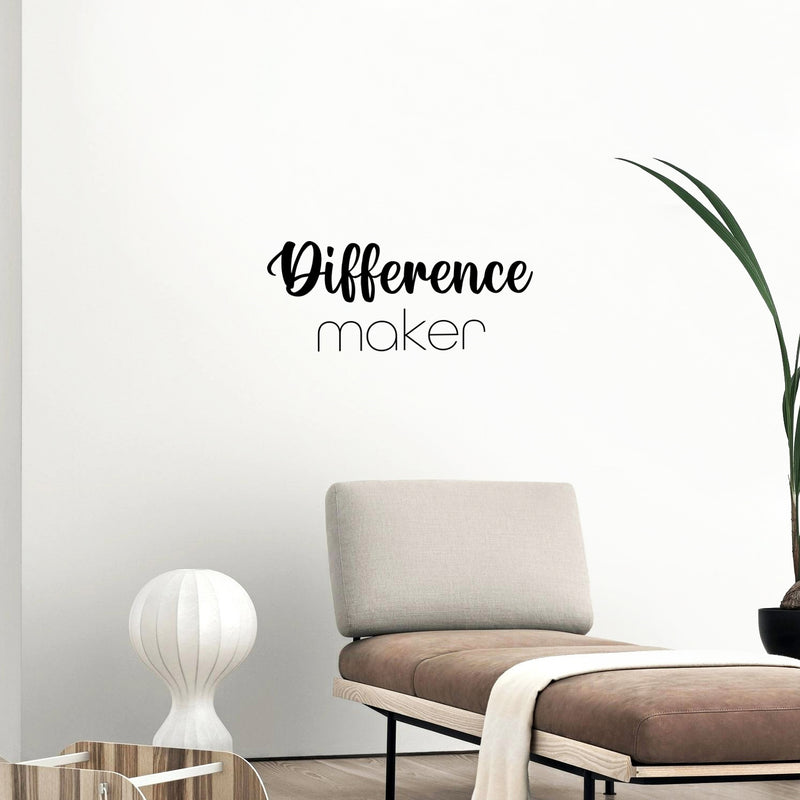 Vinyl Wall Art Decal - Difference Maker - 10" x 25" - Modern Motivational Goals Quote Sticker For Home School Bedroom Workout Room Work Office Gym Classroom Decor 2