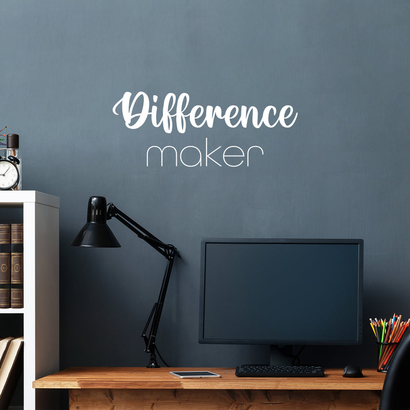 Vinyl Wall Art Decal - Difference Maker - 10" x 25" - Modern Motivational Goals Quote Sticker For Home School Bedroom Workout Room Work Office Gym Classroom Decor 3