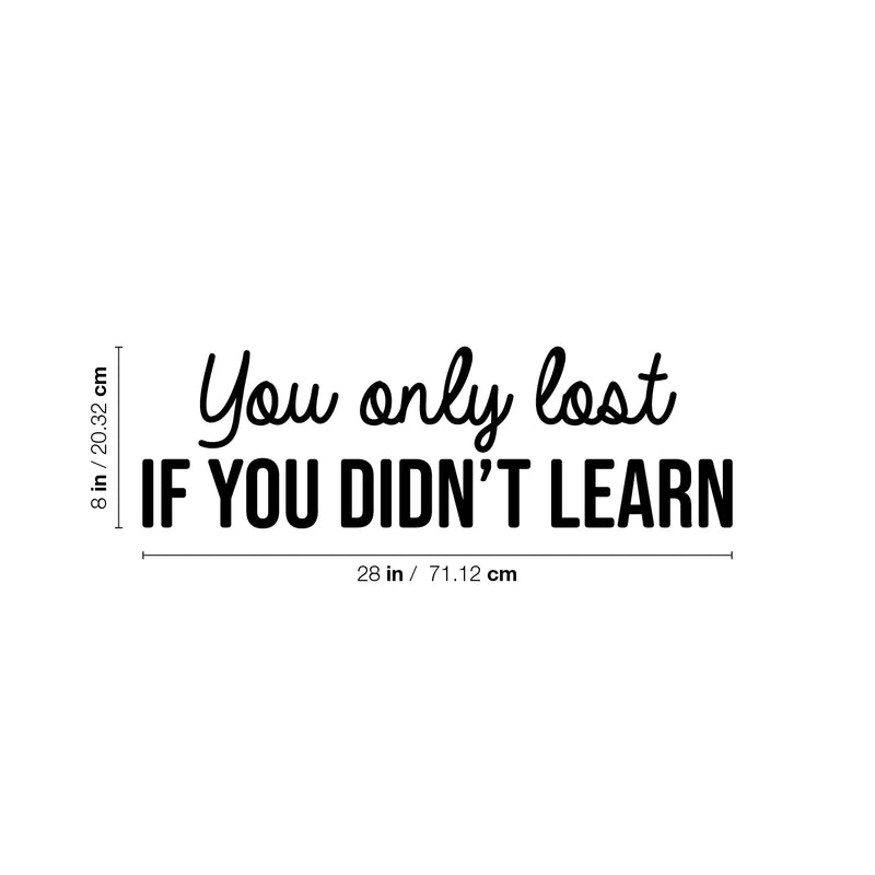 Vinyl Wall Art Decal - You Only Lost If You Didn't Learn - 8" x 28" - Trendy Motivating Positive Lifestyle Quote Sticker For Bedroom Closet Living Room Office School Coffee Shop Decor 4