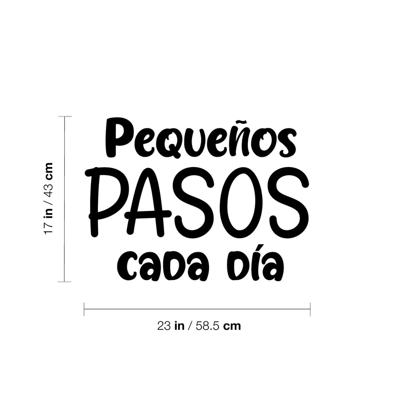 Vinyl Wall Art Decal - Pequeños Pasos Cada Día / Small Steps Every Day - Fun Good Vibes Spanish Quote Sticker For Bedroom Playroom Nursery Daycare Kindergarten School Decor 4