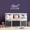 Vinyl Wall Art Decal - Shine Little Star - 14" x 25" - Modern Fun Good Vibes Quote Sticker For Home Bedroom Living Room Kids Room Playroom Nursery Daycare Kindergarten Classroom Decor 1