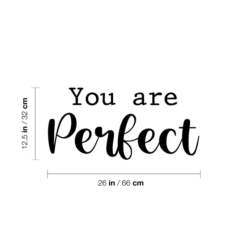 Vinyl Wall Art Decal - You Are Perfect - 12. Trendy Inspirational Positive Quote Sticker For Home Bedroom Kids Room Playroom Nursery Daycare Baby Room Decor 4