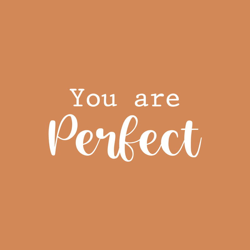 Vinyl Wall Art Decal - You Are Perfect - 12.5" x 26" - Trendy Fun Lovely Positive Quote Sticker For Home Bedroom Boys Room Playroom Nursery Daycare Baby Room Decor 1