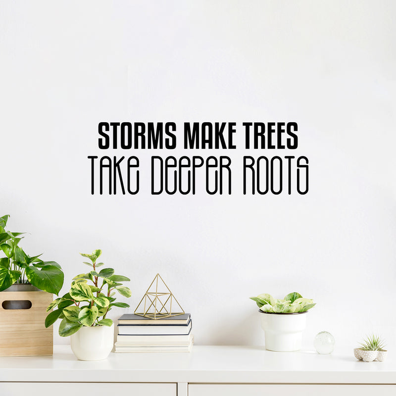 Vinyl Wall Art Decal - Storms Make Trees Take Deeper Roots - Motivational Fun Positive Mind Quote Sticker For Bedroom Closet Living Room Office School Coffee Shop Decor 2