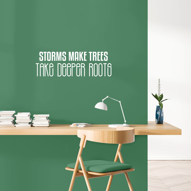 Vinyl Wall Art Decal - Storms Make Trees Take Deeper Roots - 8" x 25" - Motivational Fun Positive Mind Quote Sticker For Bedroom Closet Living Room Office School Coffee Shop Decor 3