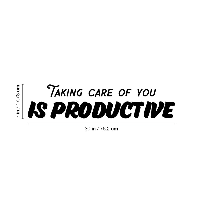 Vinyl Wall Art Decal - Taking Care Of You Is Productive - 7" x 30" - Modern Motivational Positive Self Love Quote Sticker For Bedroom Closet Home Office Living Room Bathroom Decor 4