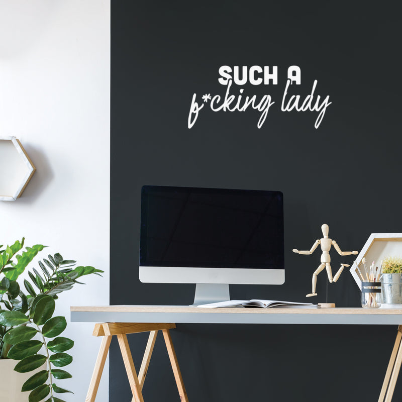 Vinyl Wall Art Decal - Such A F*cking Lady - 11" x 25" - Trendy Sarcasm Feminism Quote Sticker For Bedroom Closet Feminist Woman Home Office Store Decor 2