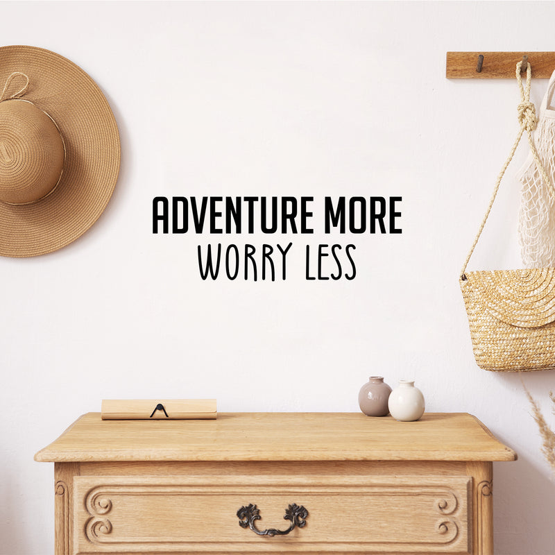 Vinyl Wall Art Decal - Adventure More - 6. Trendy Motivational Quote Sticker For Home Bedroom Entryway Kids Room Playroom School Classroom Work Office Decor 2