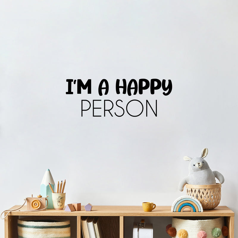 Vinyl Wall Art Decal - I'm A Happy Person - 9" x 25" - Happiness Life Modern Inspirational Positive Quote Sticker For Home Office Bedroom Living Room Coffee Shop Decor 2