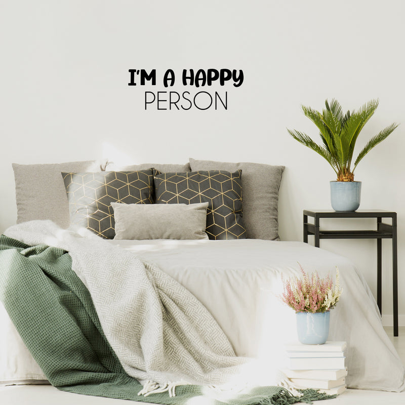 Vinyl Wall Art Decal - I'm A Happy Person - 9" x 25" - Happiness Life Modern Inspirational Positive Quote Sticker For Home Office Bedroom Living Room Coffee Shop Decor 3