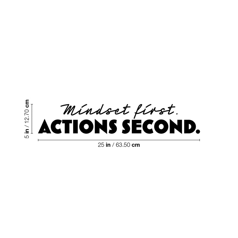 Vinyl Wall Art Decal - Mindset First Actions Second - 5" x 25" - Trendy Motivational Positive Work Quote Sticker For Office Coffee Shop School Home Bedroom Closet Living Room Decor 4