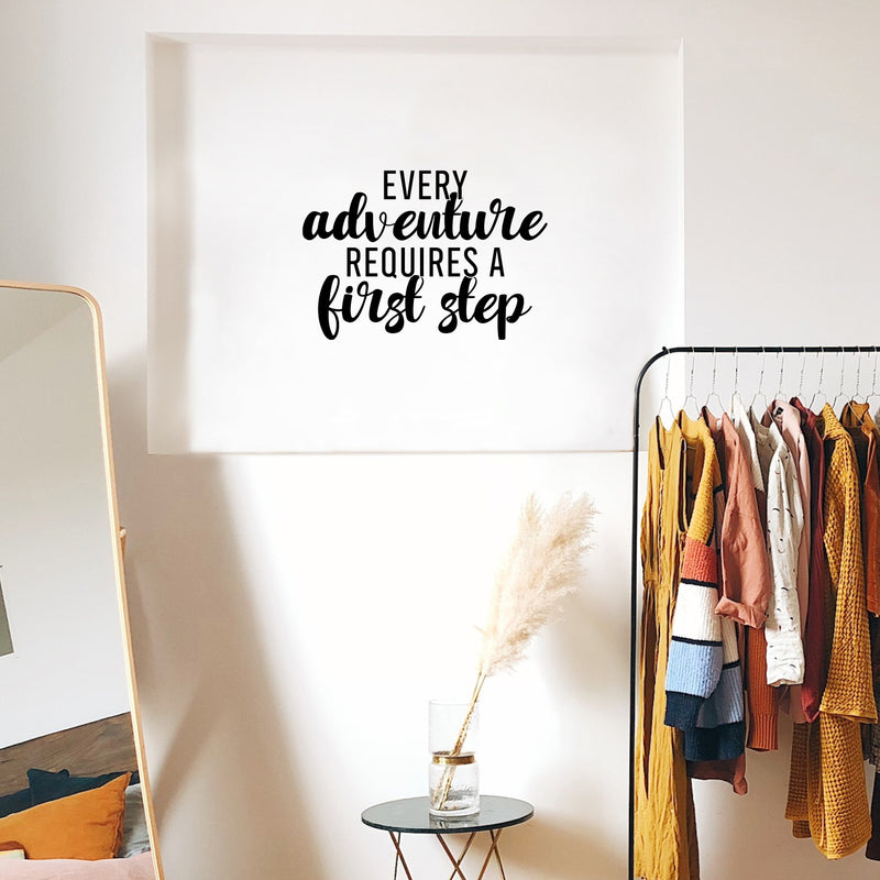 Vinyl Wall Art Decal - Every Adventure Requires A First Step - 16.5" x 24" - Trendy Fun Inspiring Quote Sticker For Living Room Kids Room Playroom Daycare Kindergarten Classroom Decor 3