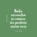 Vinyl Wall Art Decal - Nadie Encuentra Su Camino Sin Perderse / Nobody Finds His Way Without Getting Lost Several Times- 19" x 17" - Spanish Quote Sticker For Home School Office Decor 4
