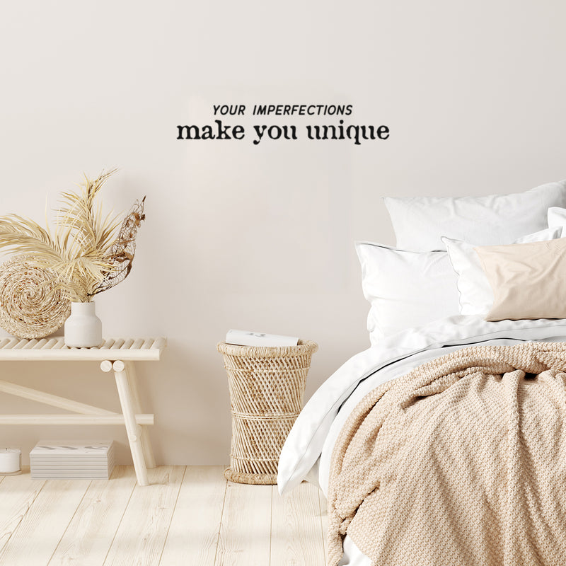 Vinyl Wall Art Decal - Your Imperfections Make You Unique - 5" x 25" - Modern Lovely Inspiring Quote Sticker For Home Bedroom Closet Bathroom Boutique Beauty Saloon School Office Decor 3