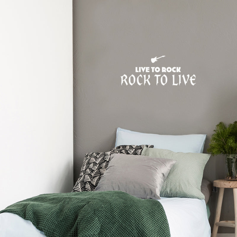 Vinyl Wall Art Decal - ?? Live To Rock Rock To Live - 10" x 25" - Trendy Fun Inspirational Good Vibes Quote Sticker For Bedroom Living Room Playroom School Office Coffee Shop Decor 3