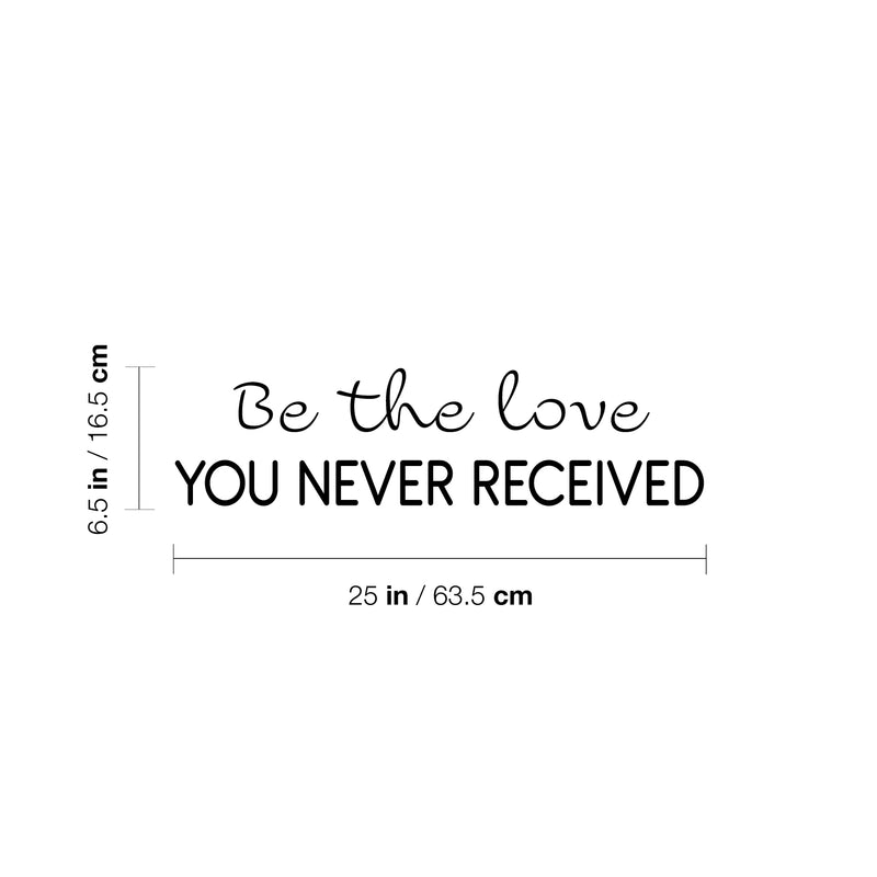 Vinyl Wall Art Decal - Be The Love You Never Received - 6" x 25.5" - Modern Cute Inspirational Optimism Quote Sticker For Home School Office Teen Bedroom Makeup Mirror Decor 4