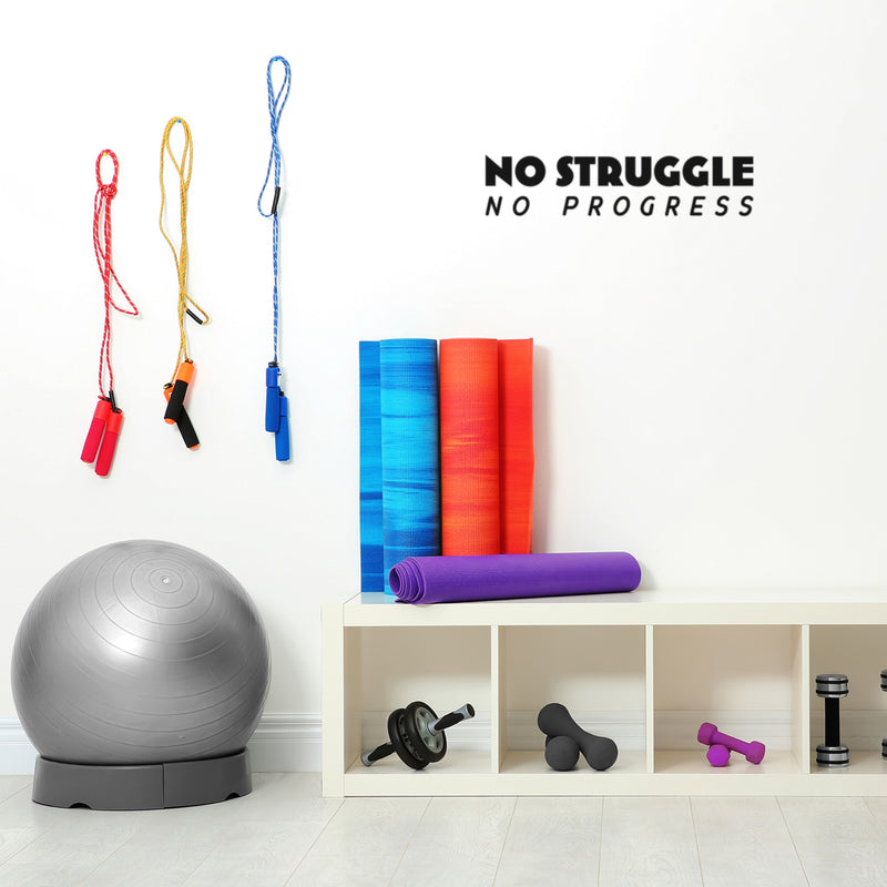 Vinyl Wall Art Decal - No Struggle No Progress - Modern Motivational Quote Sticker for Bedroom Hustle Exercise Work Office Fitness Center Home Gym Workout Room Decor 3