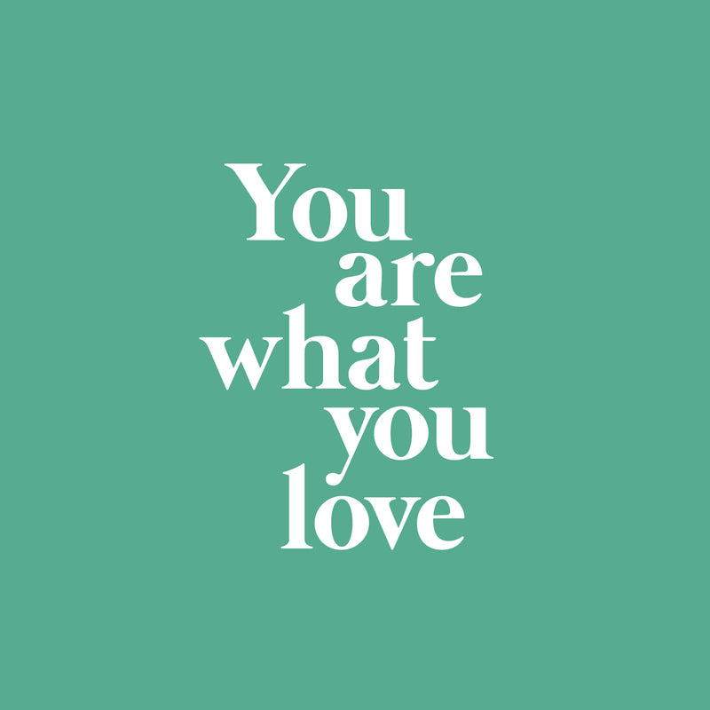 Vinyl Wall Art Decal - You Are What You Love - 22.5" x 17" - Modern Inspirational Lovely Quote Sticker For Home Bedroom Closet Living Room School Office Coffee Shop Decor 1