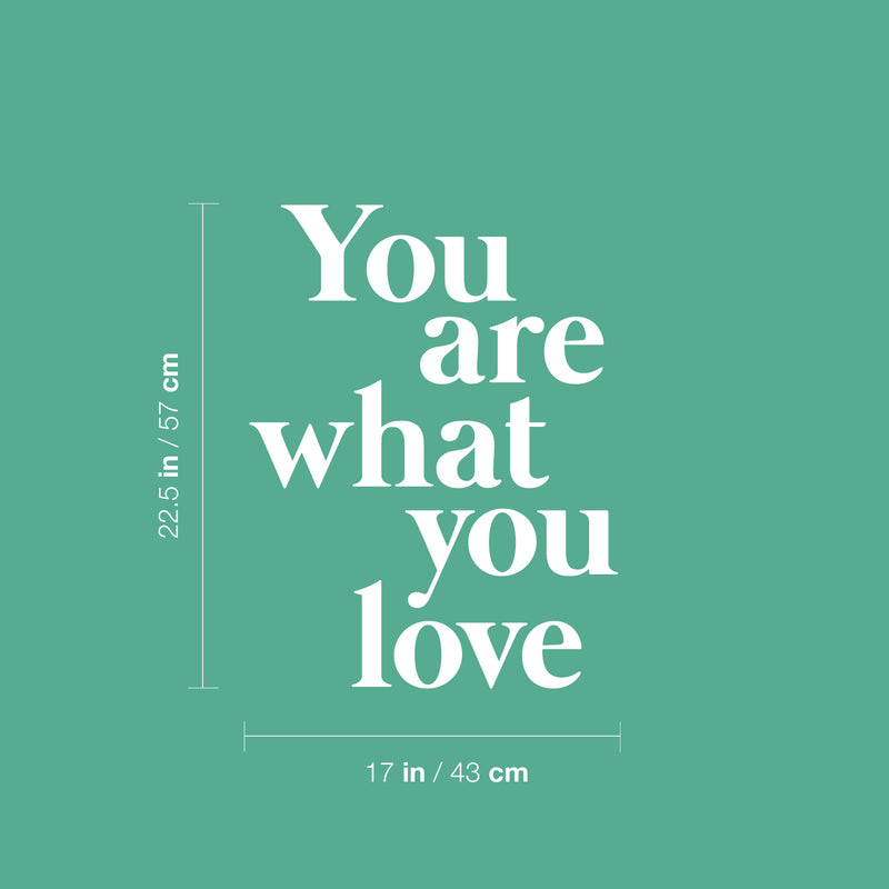 Vinyl Wall Art Decal - You Are What You Love - 22.5" x 17" - Modern Inspirational Lovely Quote Sticker For Home Bedroom Closet Living Room School Office Coffee Shop Decor 4