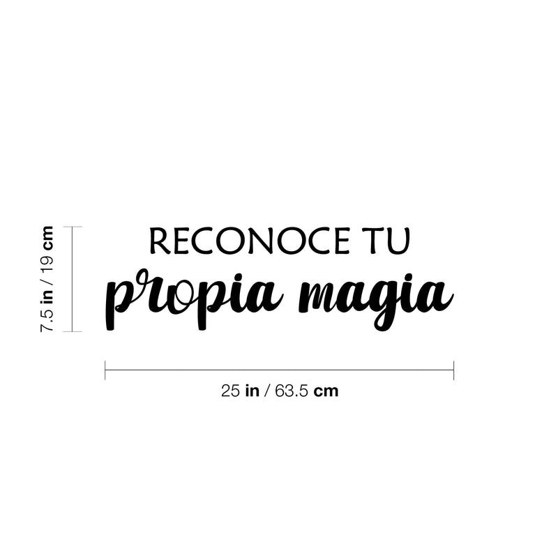 Vinyl Wall Art Decal - Reconoce Tu Propia Magia / Recognize Your Own Magic - 7. Trendy Positive Vibes Spanish Quote Sticker For Home Bedroom Closet Living Room Decor 4