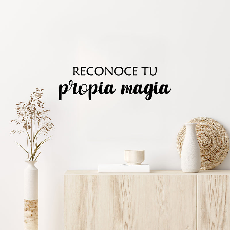 Vinyl Wall Art Decal - Reconoce Tu Propia Magia / Recognize Your Own Magic - 7. Trendy Positive Vibes Spanish Quote Sticker For Home Bedroom Closet Living Room Decor 2